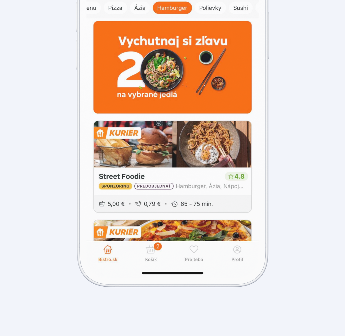 Delivering a delightful food ordering experience for one of the top Slovak startups Bistro.sk