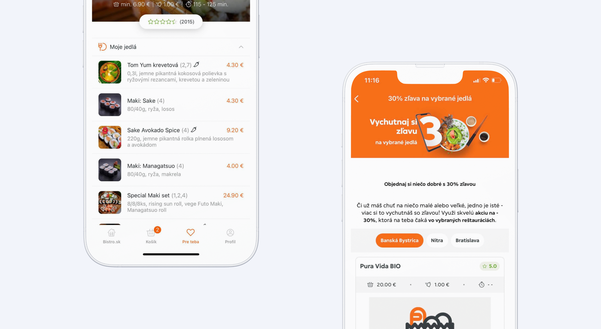 Delivering a delightful food ordering experience for one of the top Slovak startups Bistro.sk