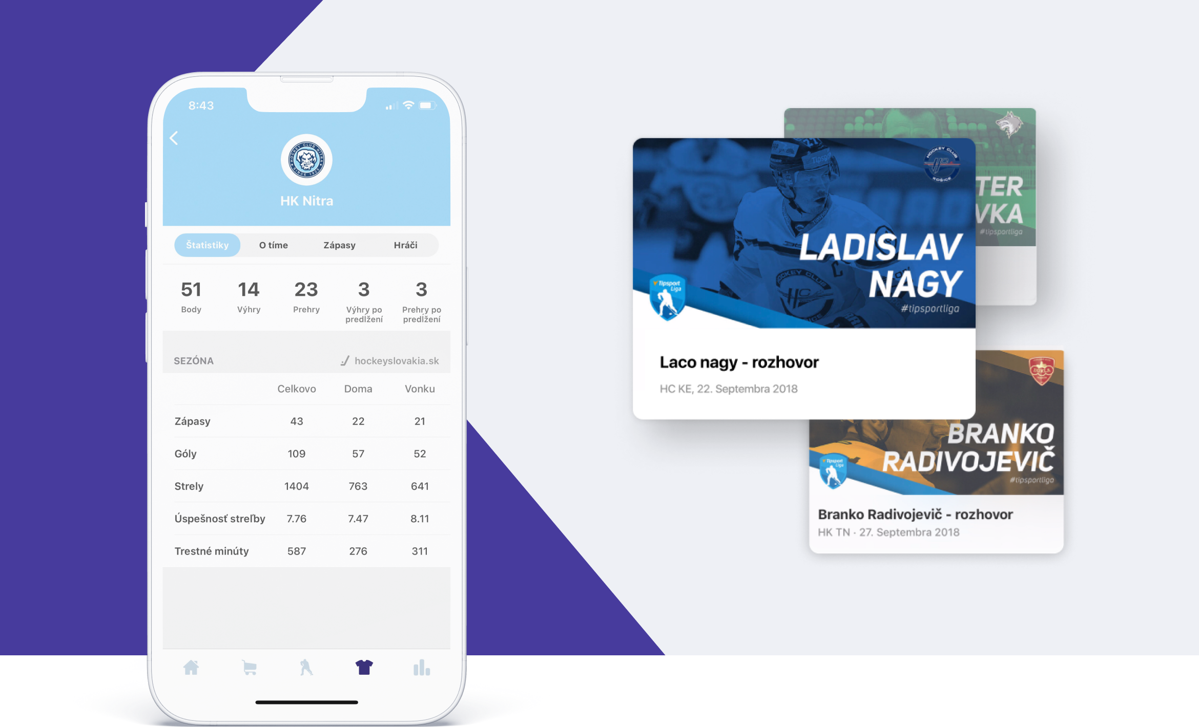 Vytvorenie pútavého zážitku prostredníctvom mobilnej aplikácie pre Slovenskú hokejovú ligu