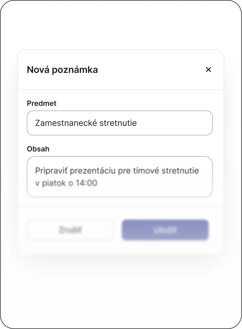 Pridanie novej poznámky v systéme SKP
