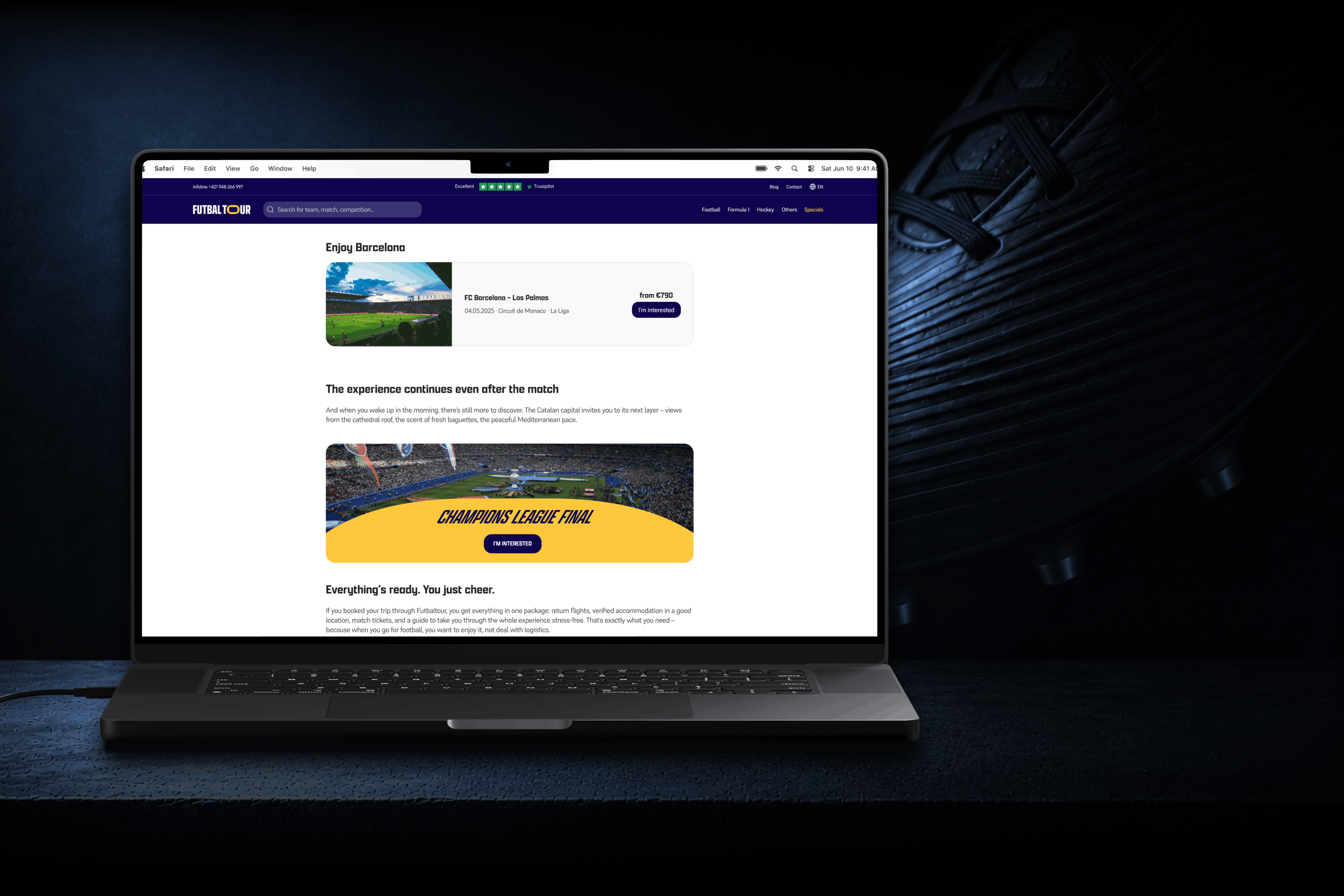 Redesigning a sports experience platform for Futbaltour