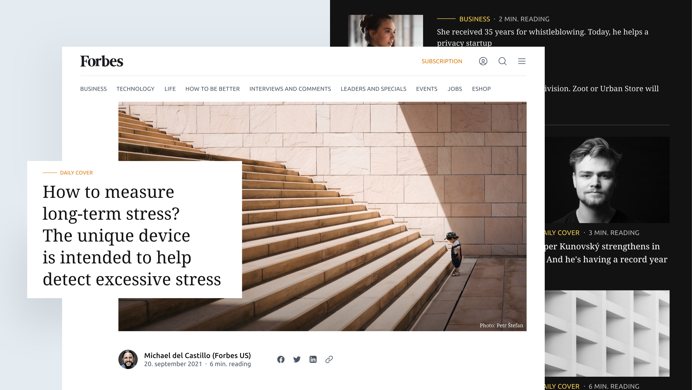 Creating an attractive design strategy for the most prestigious business magazine in Slovakia Forbes