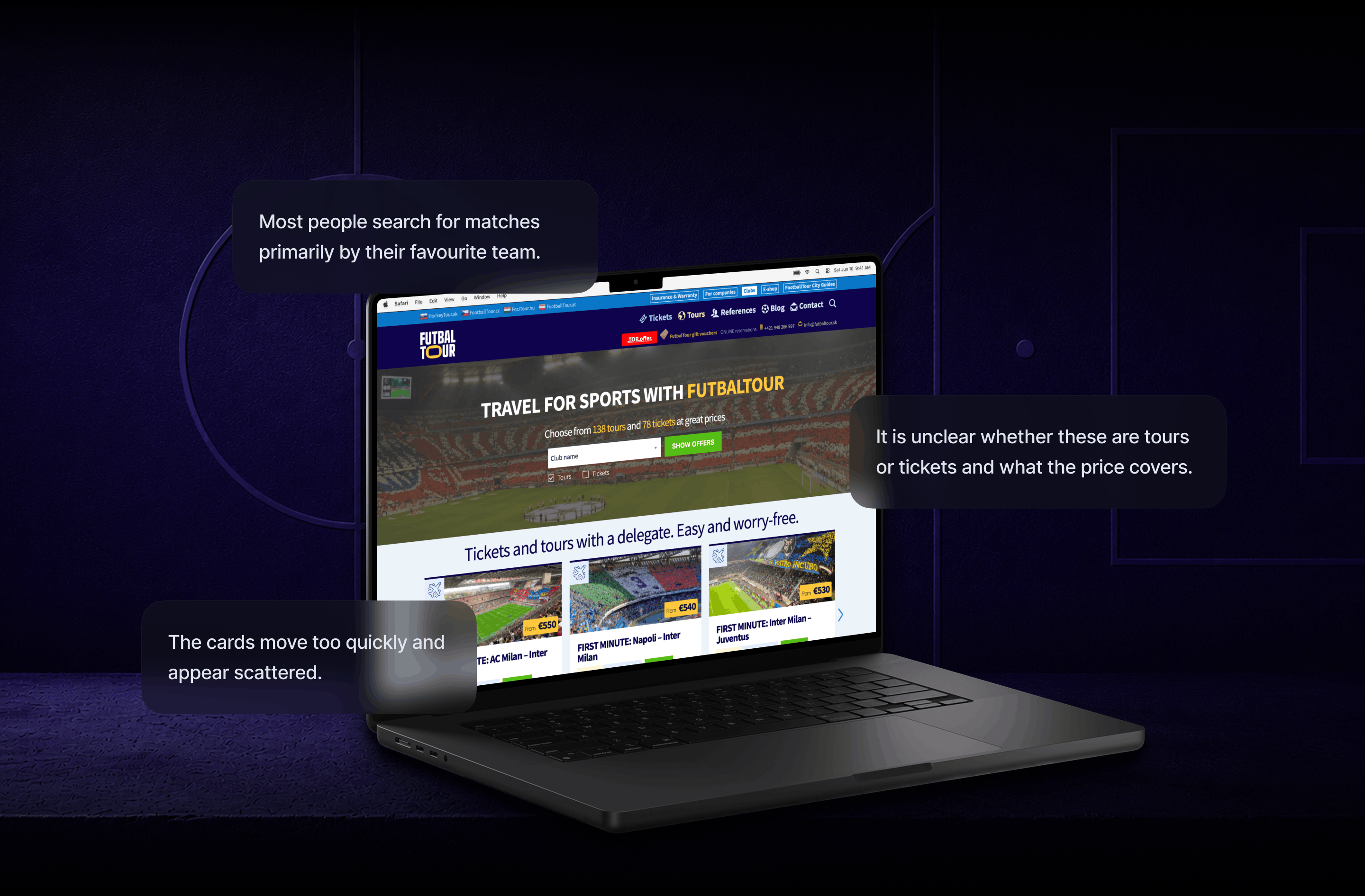 Redesigning a sports experience platform for Futbaltour